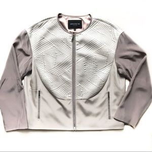 Lafayette 148 Embossed Silk Blend ZIP Jacket M